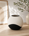 Vase boule céramic - blanc/noir