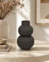 Vase Luna ceramic - noir 25cm