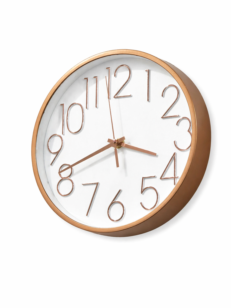 [131-5] Horloge - rose/doré - 25cm