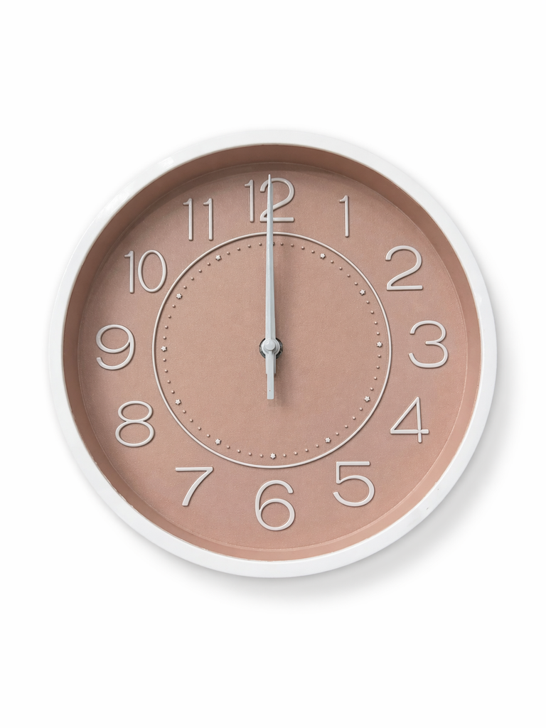 [131-7] Horloge murale alu - rose  - 20cm
