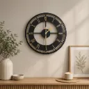 Horloge murale Campania - noire & or - 50cm