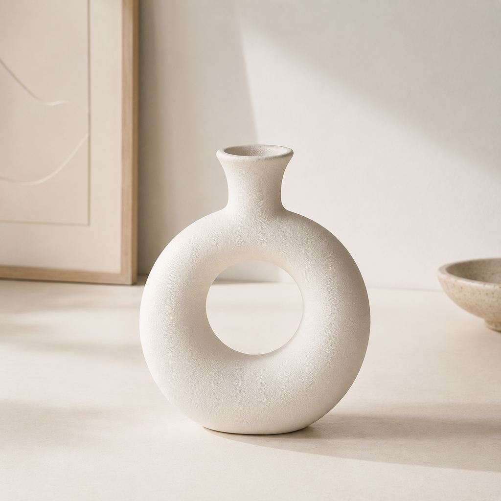 [114-2] Vase Lupa céramic - blanc