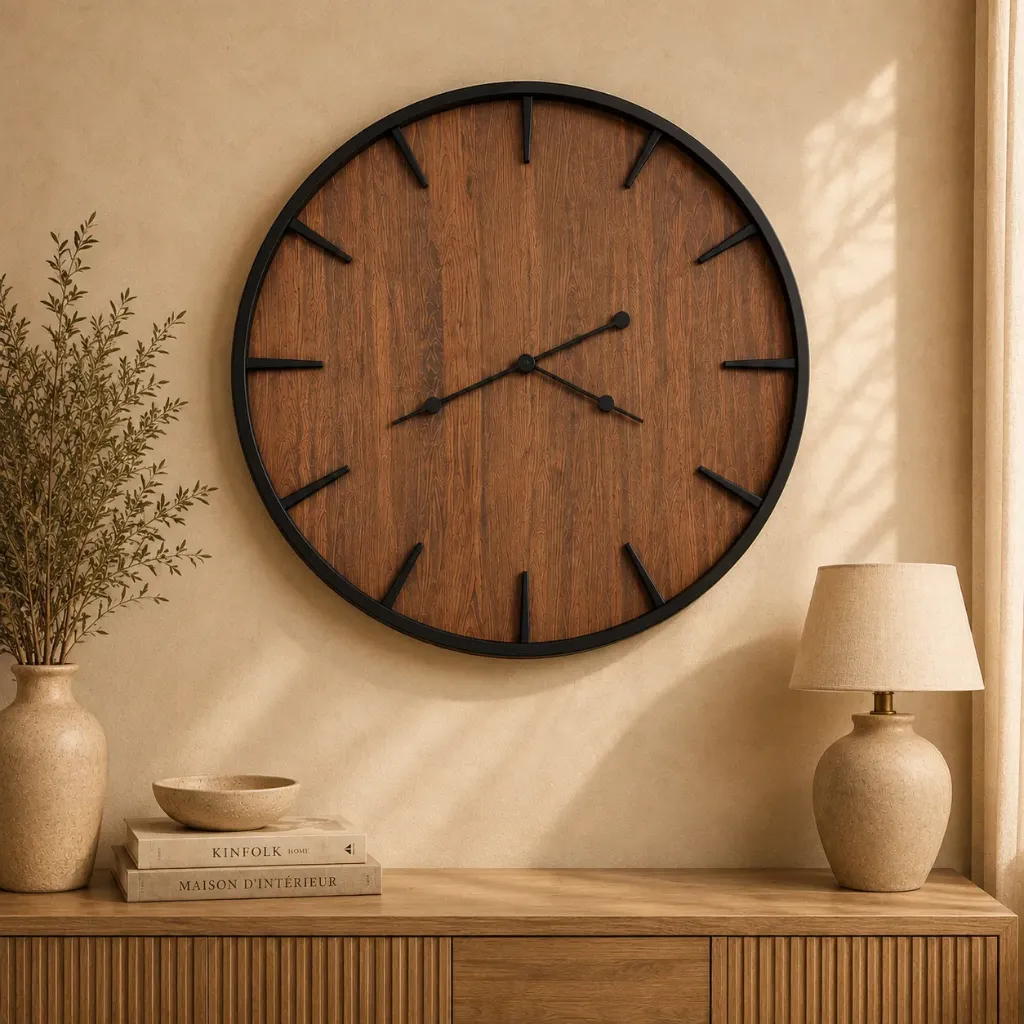 [169-5] Horloge effet bois 75cm