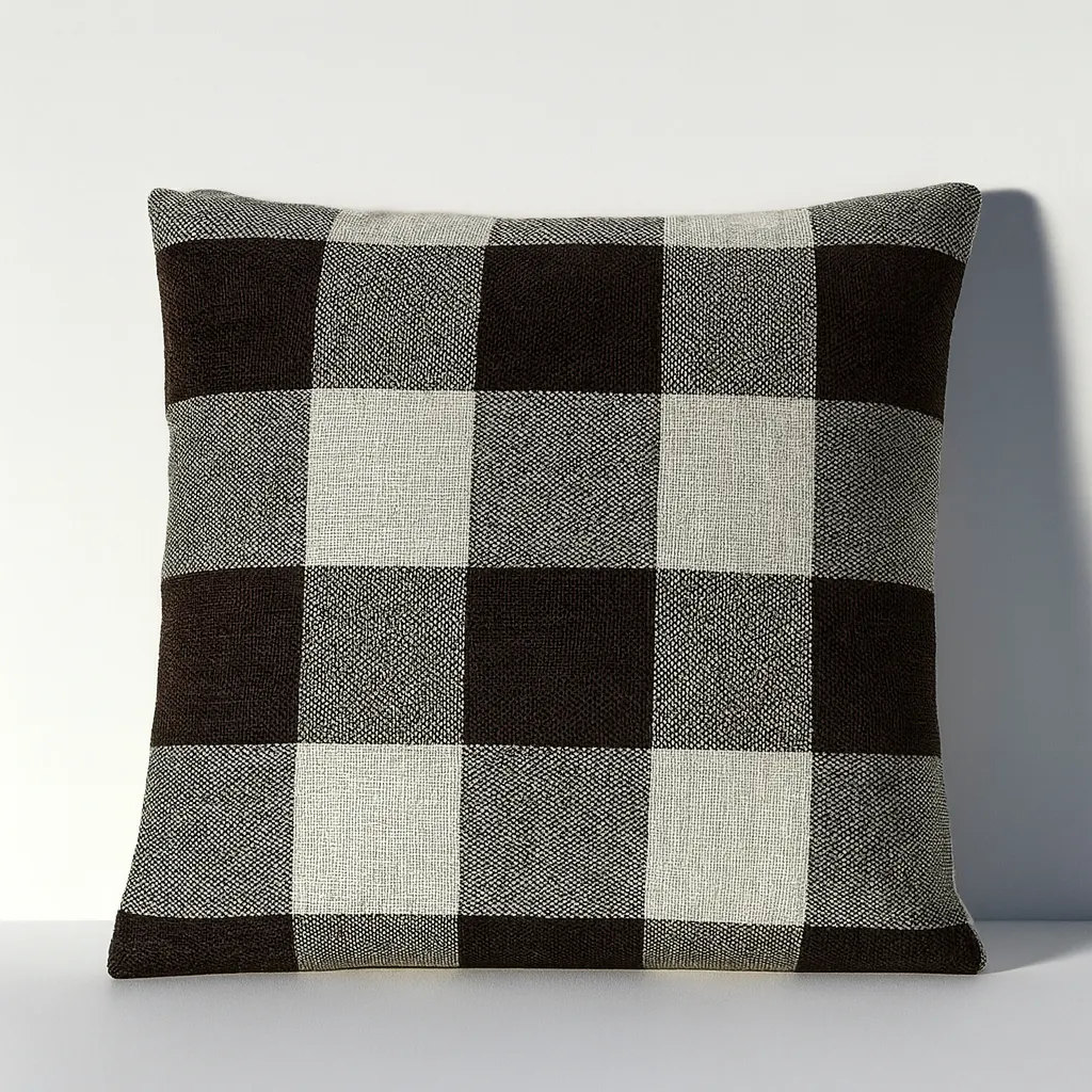 [137-5] Housse de coussin - carreaux - 40x40cm